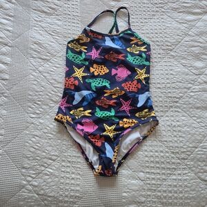 Hannah Andersson Vibrant Fish and Starfish Kids Swim One Piece Beach | 12